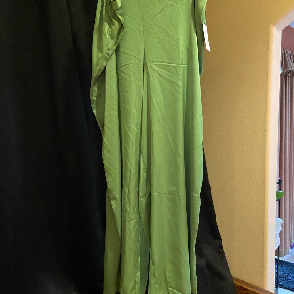 Eloquii Vibrant Matcha Green Pant & Halter set
